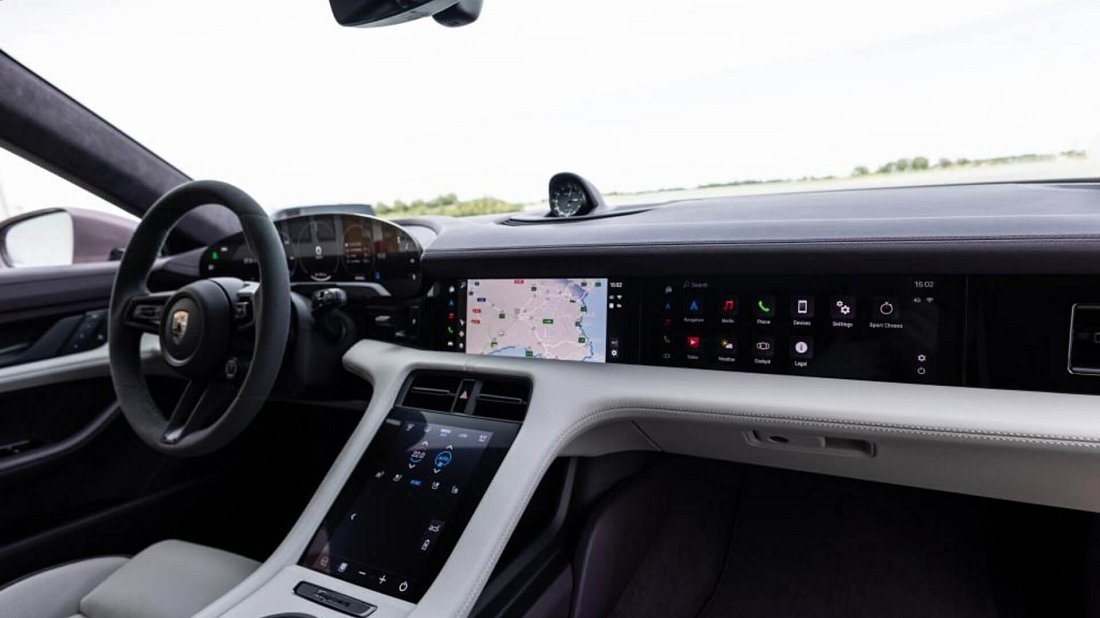 Porsche Taycan Turbo Sport Turismo (2024-…) interior, front seat, driver seat, dashboard, steering wheel, infotainment, cockpit