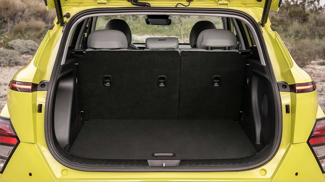Hyundai Kona Electric Long Range (2023-…) trunk, boot, seats up, seats upright, cargo space, cargo volume, cargo capacity, storage