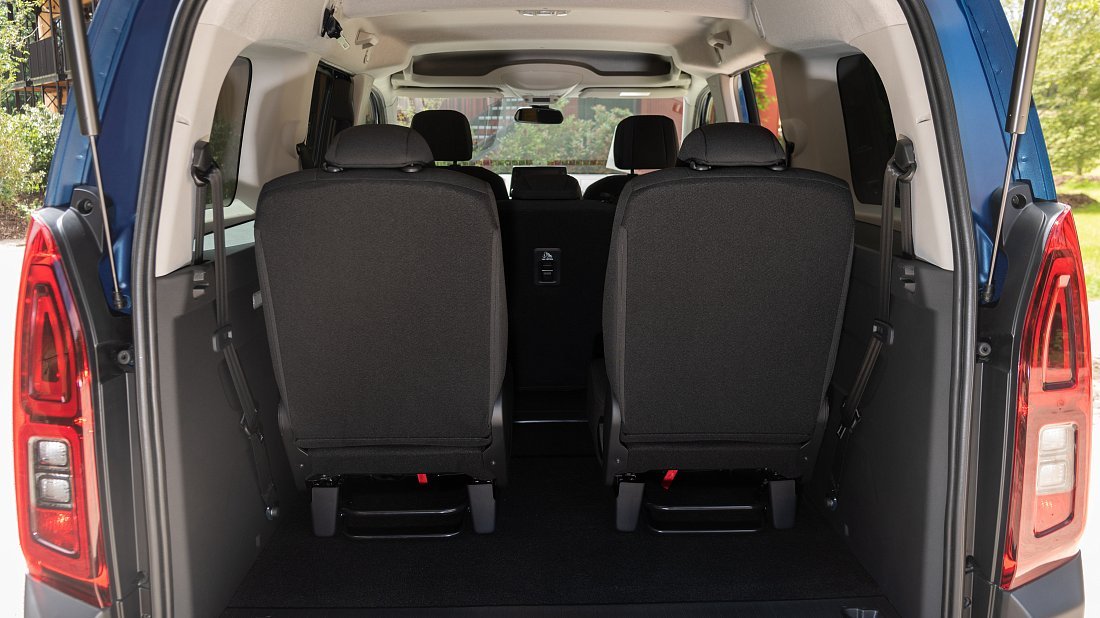Citroën e-Berlingo XL 50 kWh (2021-2024) trunk photo, boot, seats up, seats upright, cargo space, cargo volume, cargo capacity, storage