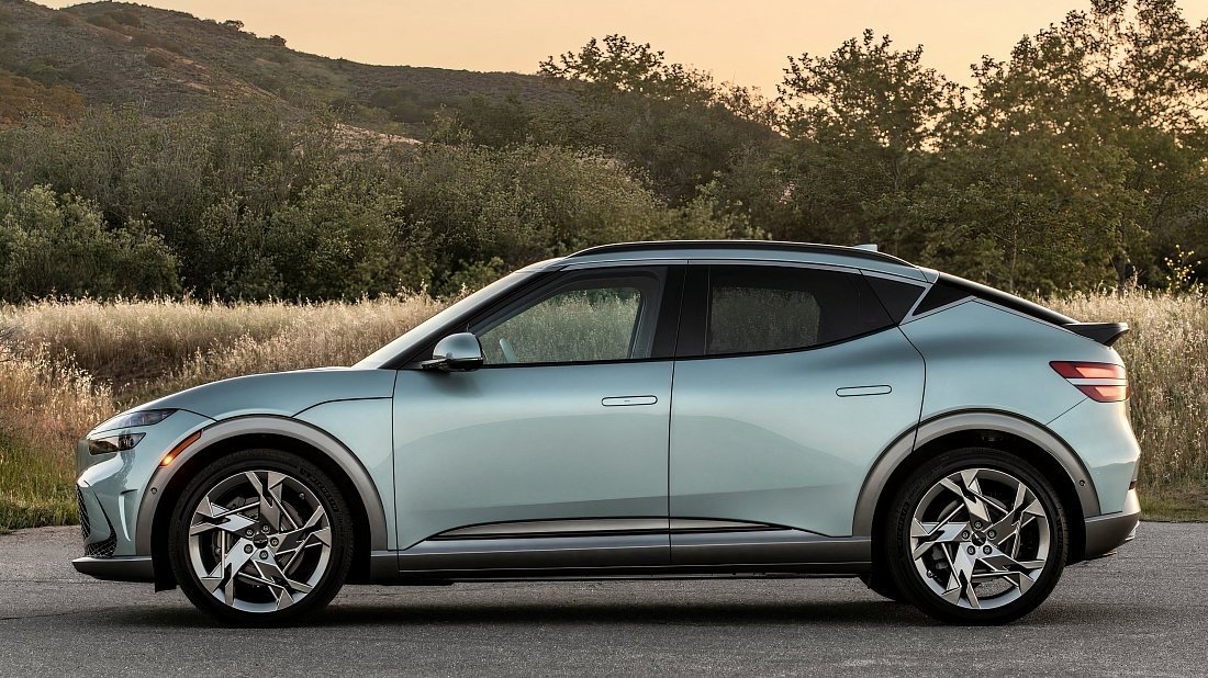 Genesis GV60 Standard AWD (2024-…) side profile, silhouette, doors, wheels, exterior