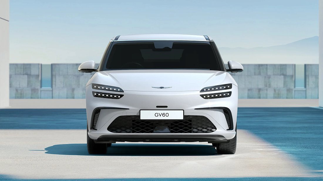 Genesis GV60 Standard AWD (2025-…) front fascia photo, grille, headlights, bumper, exterior