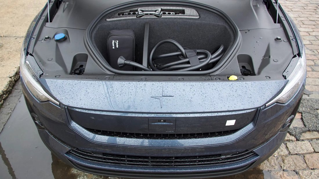 Polestar 2 Long Range Performance (2023-…) frunk, front trunk, under hood, storage, cargo, capacity, bonus space