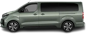 Side view photo of Peugeot e-Traveller L2 75 kWh (2024-...) on transparent background