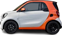 Photo Smart EQ fortwo coupe (2017-2019) side view, tranparent background