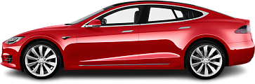 Side view photo of Tesla Model S P100D (2016-2019) on transparent background
