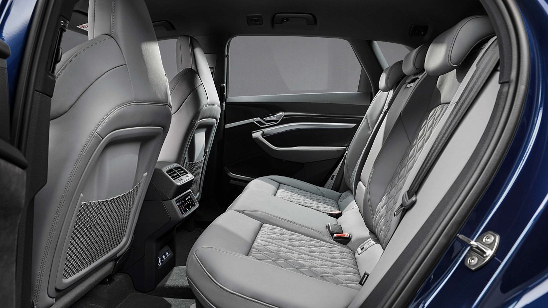 Audi e-tron S (2020-2022) rear seats photo, back seats, passenger seats, legroom, headroom, interior
