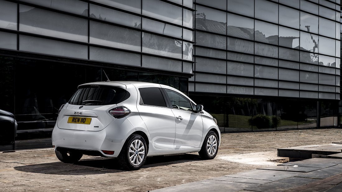 Renault Zoe Van Z.E. 50 R110 (2020-2023) rear quarter, three-quarter view, diagonal, exterior
