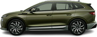 Side view photo of Škoda Enyaq 85 (2025-…) on transparent background