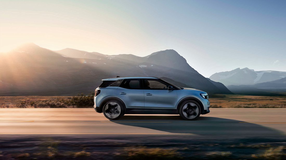 Ford Explorer EV Extended Range AWD (2024-…) side profile, silhouette, doors, wheels, exterior