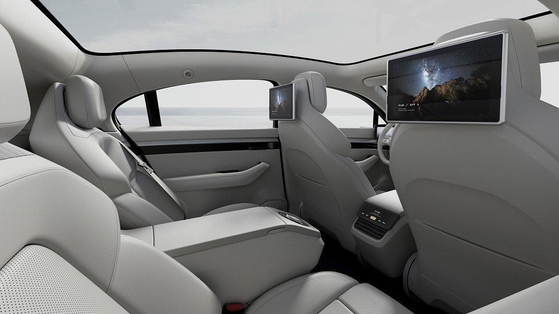 Sony Vision-S 01 rear seats, back seats, passenger seats, legroom, headroom, interior