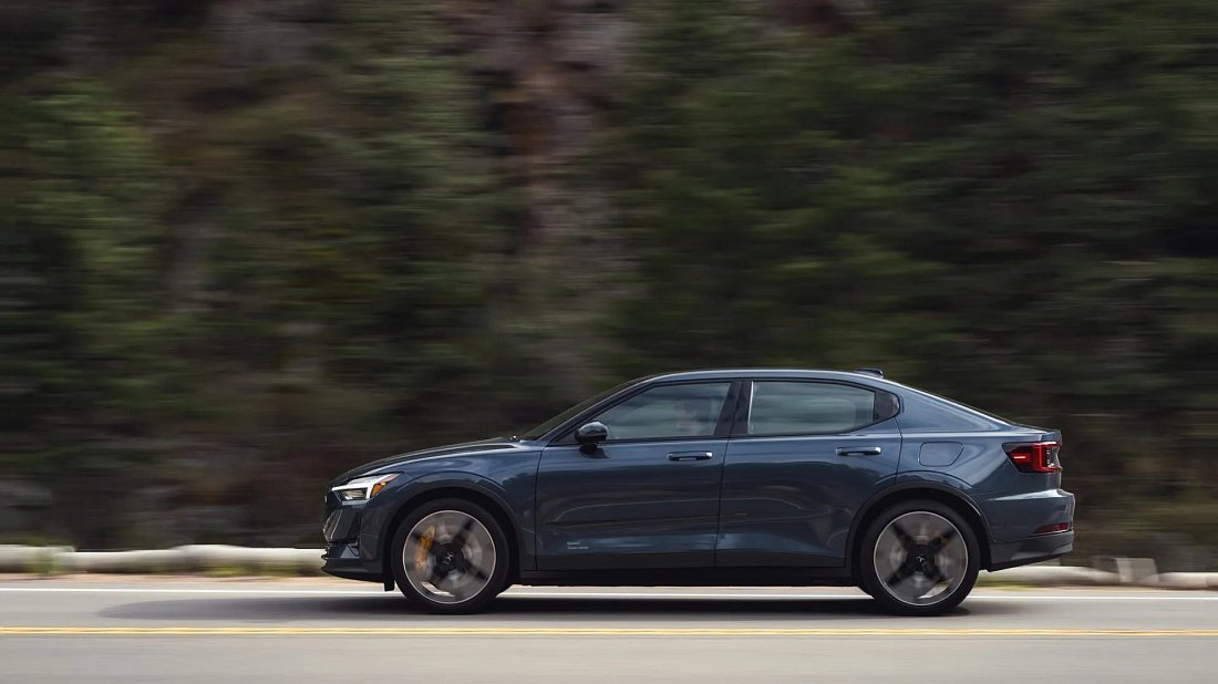 Polestar 2 Long Range Performance (2023-…) side profile, silhouette, doors, wheels, exterior