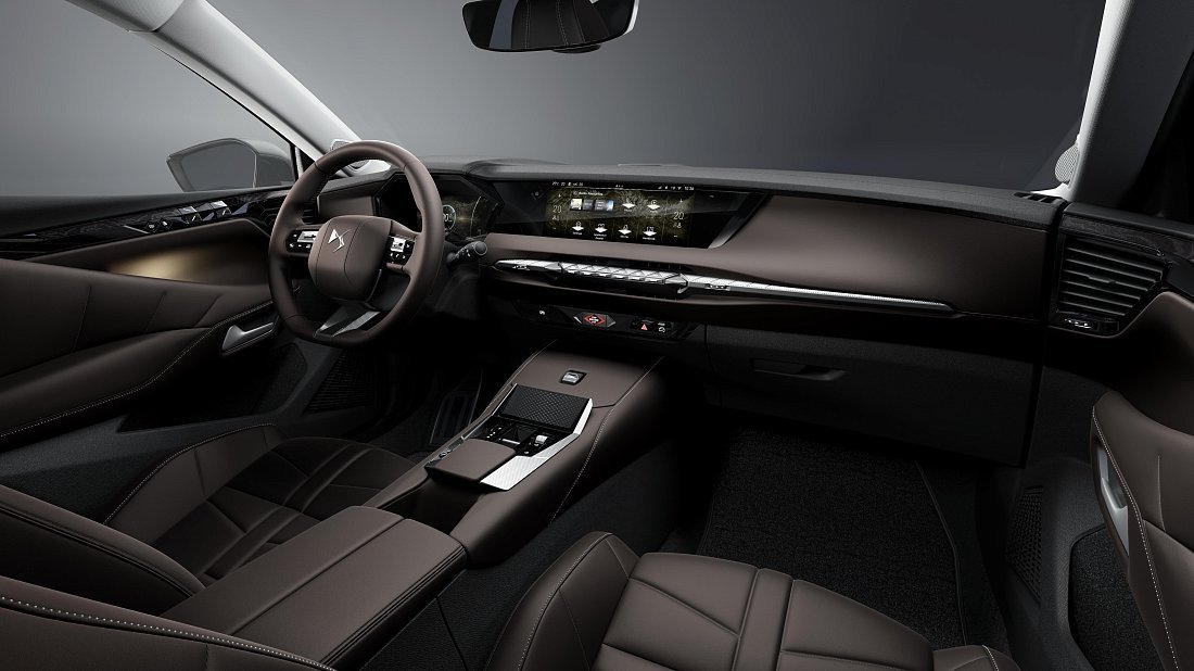 DS 4 E-Tense (2025-…) interior, front seat, driver seat, dashboard, steering wheel, infotainment, cockpit