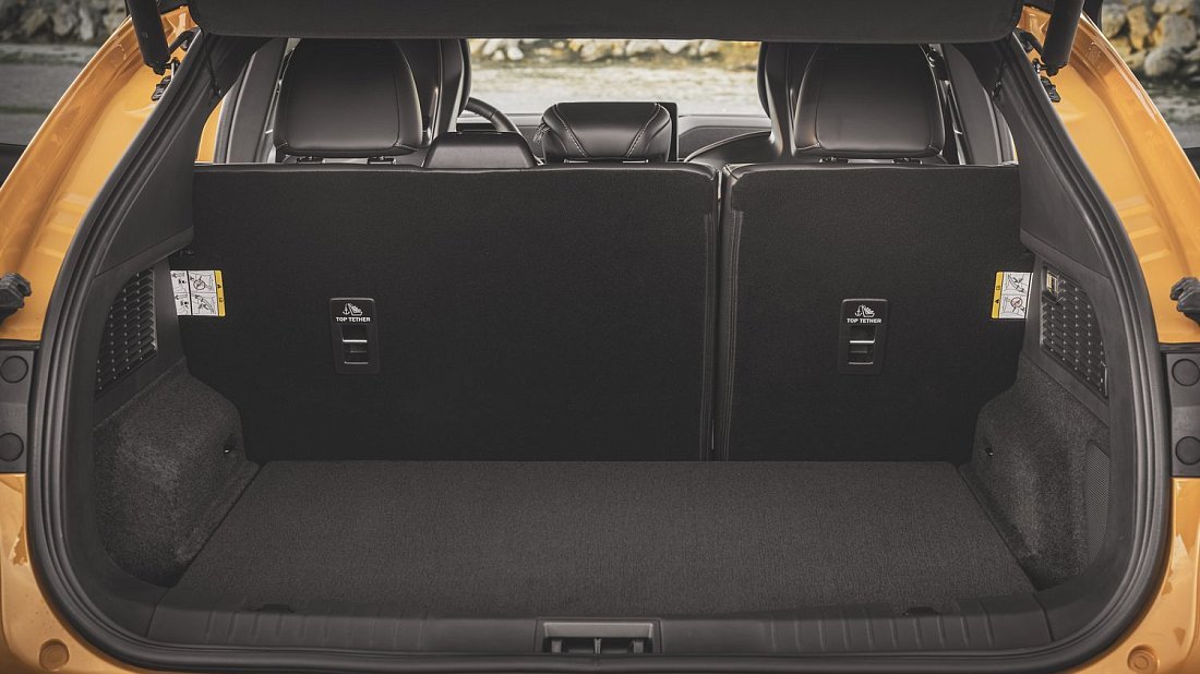Ford Mustang Mach-E Rally (2024-…) trunk, boot, seats up, seats upright, cargo space, cargo volume, cargo capacity, storage