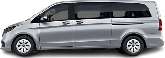 Side view photo of Mercedes eVito Tourer Long 90 kWh (2024-...) on transparent background