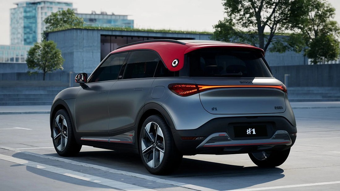Smart #1 Brabus (2023-…) rear quarter, three-quarter view, diagonal, exterior