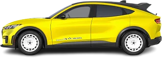 Side view photo of Ford Mustang Mach-E Rally (2024-…) on transparent background
