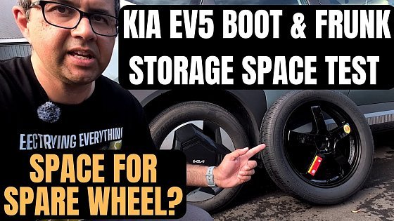 Video: KIA EV5 Hidden Spare Wheel Space? Family Road Trip Boot & Rear Seat Storage Test? Is There A Frunk?