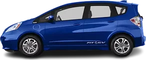 Side view photo of Honda Fit EV (2013-2015) on transparent background