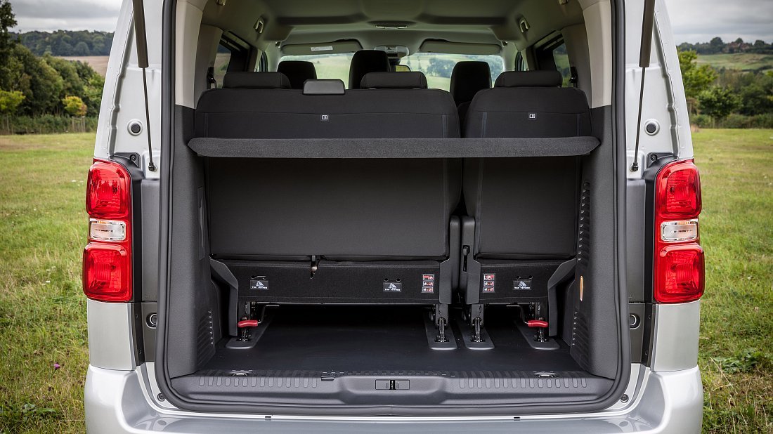 Citroën e-SpaceTourer XL 50 kWh (2020-2024) trunk, boot, seats up, seats upright, cargo space, cargo volume, cargo capacity, storage