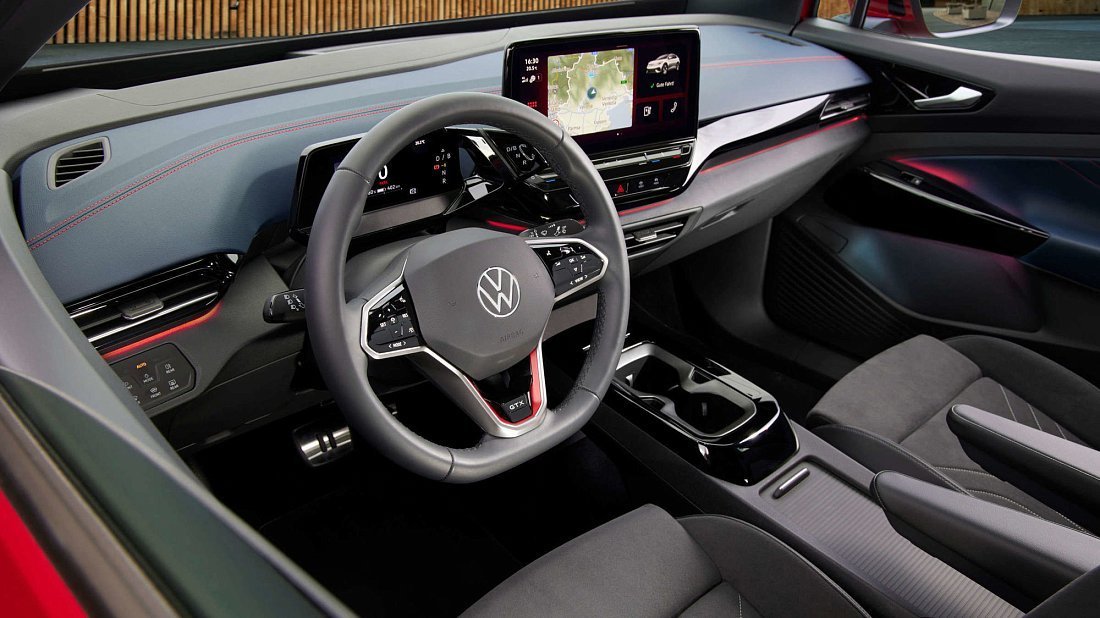 Volkswagen ID.5 GTX (2023-…) interior, front seat, driver seat, dashboard, steering wheel, infotainment, cockpit