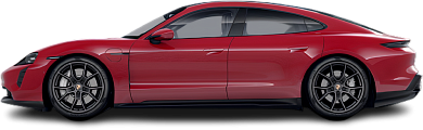 Side view photo of Porsche Taycan GTS (2022-2024) on transparent background