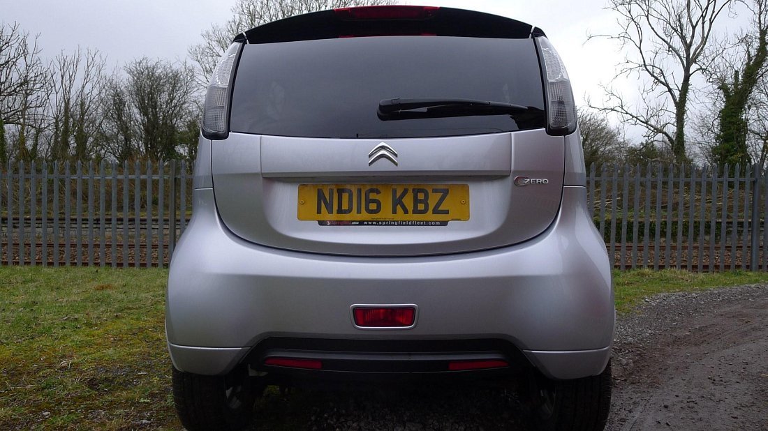 Citroën C-Zero Gen 1 (2010-2020) rear view, taillights, trunk, spoiler, badge, bumper, exterior