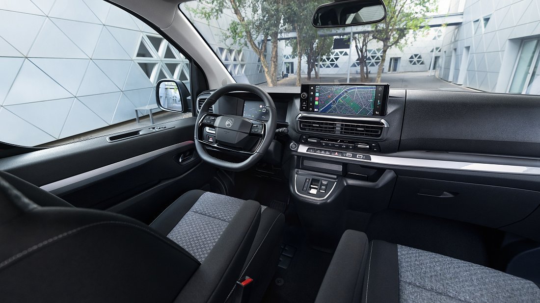 Citroën e-SpaceTourer M 75 kWh (2024-…) interior, front seat, driver seat, dashboard, steering wheel, infotainment, cockpit