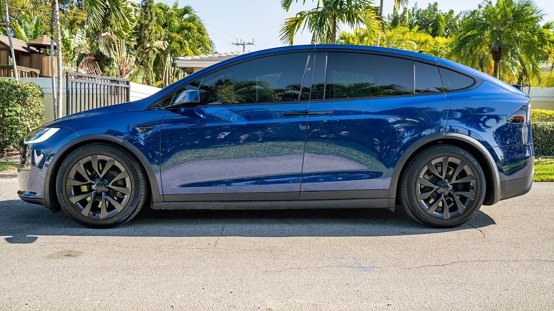 Tesla Model X Dual Motor (2021-…) side profile, silhouette, doors, wheels, exterior