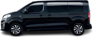 Side view photo of Fiat E-Ulysse L2 75 kWh (2022-2024) on transparent background