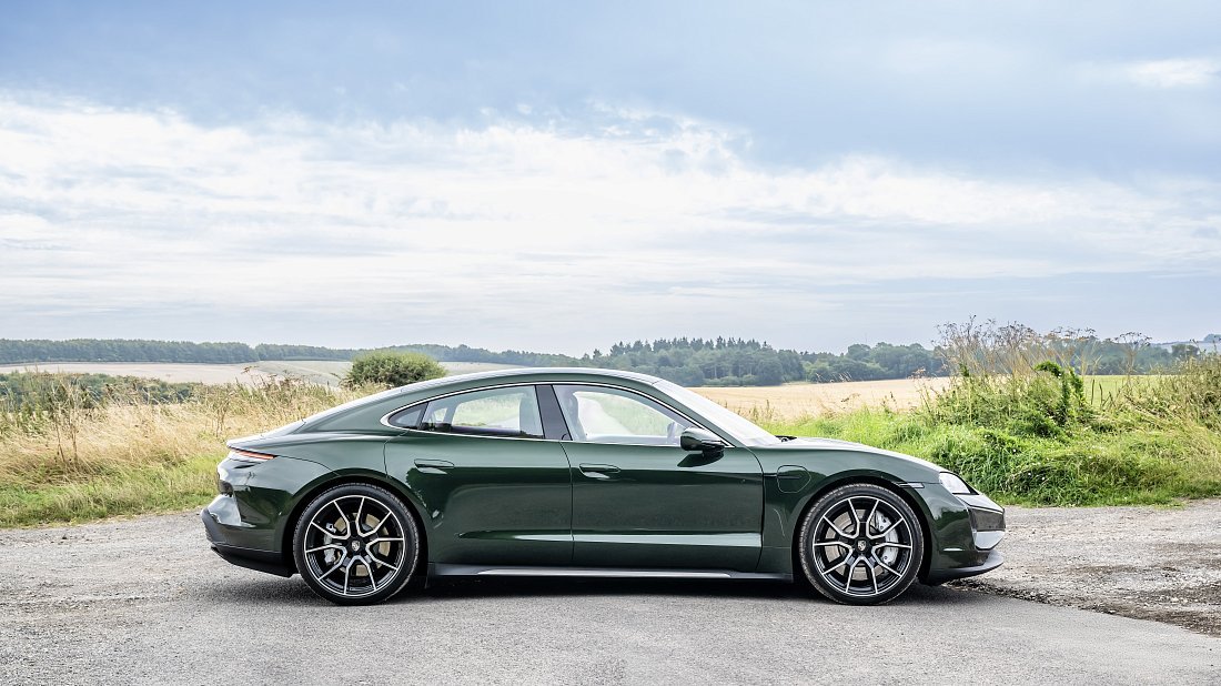 Porsche Taycan Turbo S (2024-…) side profile photo, silhouette, doors, wheels, exterior
