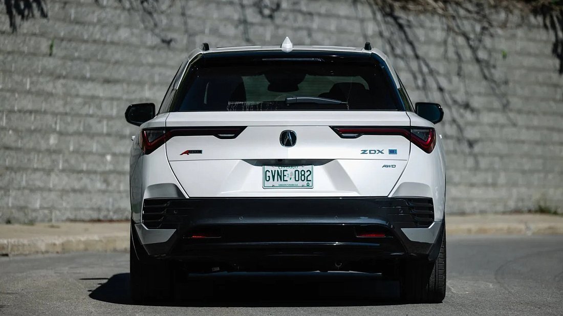 Acura ZDX A-Spec AWD (2024-…) rear view photo, taillights, trunk, spoiler, badge, bumper, exterior