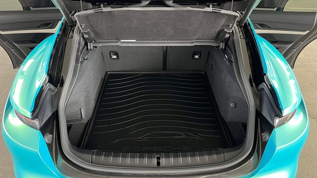 Porsche Taycan Turbo Sport Turismo (2022-2024) trunk, boot, seats up, seats upright, cargo space, cargo volume, cargo capacity, storage