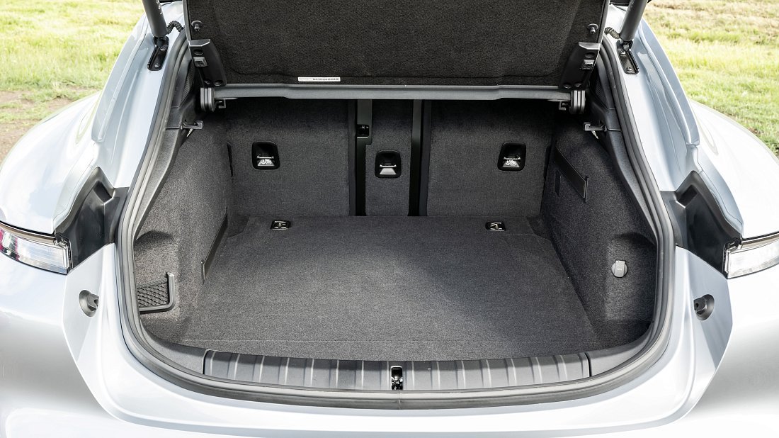 Porsche Taycan RWD Sport Turismo (2022-2024) trunk, boot, seats up, seats upright, cargo space, cargo volume, cargo capacity, storage