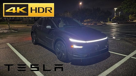 Video: 2026 Tesla Model Y Premium Long Range AWD - POV Rainy Night Drive 4K HDR (Binaural Audio)