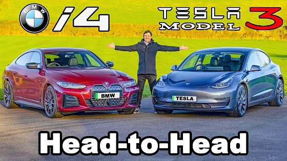 Video: BMW i4 v Tesla Model 3 REVIEW with 0-60mph test!