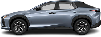 Side view photo of Lexus RZ 550e F Sport (2025-…) on transparent background