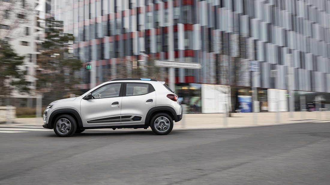 Dacia Spring Electric (2021-2022) side profile photo, silhouette, doors, wheels, exterior