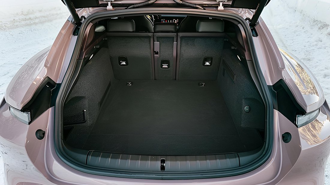 Porsche Taycan Turbo Cross Turismo (2024-…) trunk, boot, seats up, seats upright, cargo space, cargo volume, cargo capacity, storage