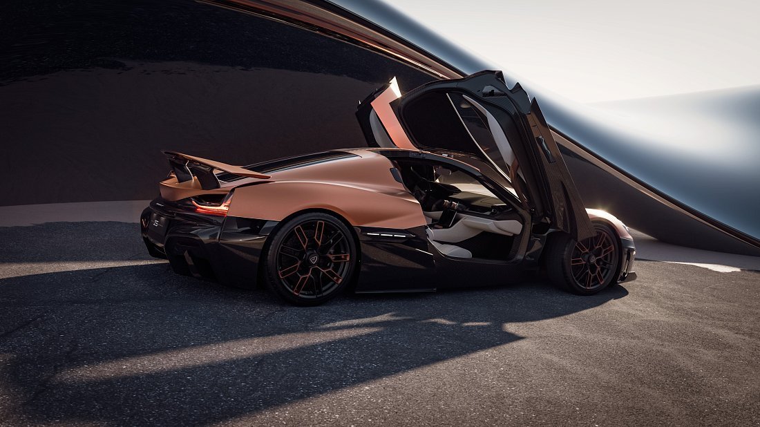 Rimac Nevera (2022-…) rear quarter, three-quarter view, diagonal, exterior