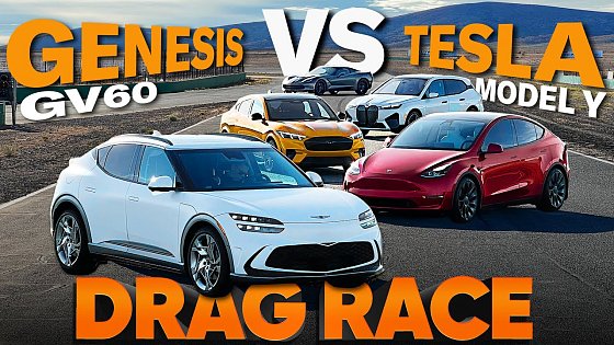 Video: Genesis GV60 vs the EV world: feat BMW iX, Tesla Model Y, Mach-E GT, C7 Corvette — Cammisa Drag Race