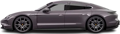 Side view photo of Porsche Taycan 4 (2024-…) on transparent background