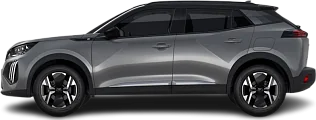 Side view photo of Peugeot e-2008 54 kWh (2023-…) on transparent background
