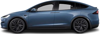 Side view photo of Tesla Model X Dual Motor (2025-…) on transparent background