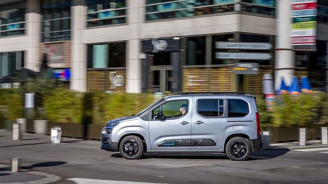 Citroën e-Berlingo M 50 kWh (2021-2024) side profile, silhouette, doors, wheels, exterior