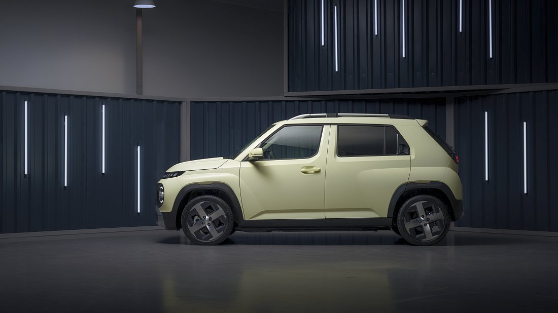 Hyundai Casper (Inster) Electric Standard Range (2024-...) side profile, silhouette, doors, wheels, exterior