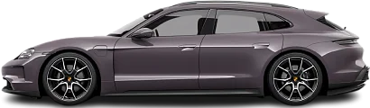 Side view photo of Porsche Taycan 4S Sport Turismo (2024-…) on transparent background