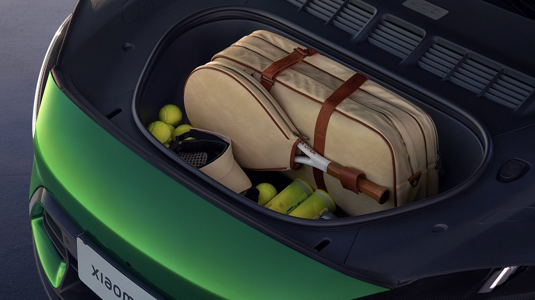 Xiaomi YU7 Pro (2025-...) frunk photo, front trunk, under hood, storage, cargo, capacity, bonus space
