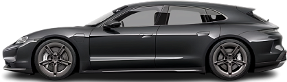 Side view photo of Porsche Taycan Turbo Sport Turismo (2024-…) on transparent background