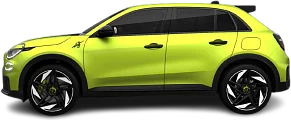 Side view photo of Abarth 600e Turismo (2024-…) on transparent background