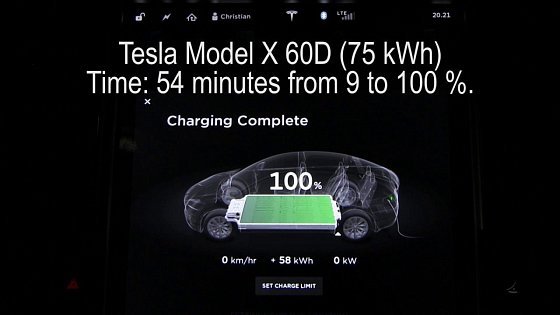 Video: Supercharging 60 (75) kWh to 100 %